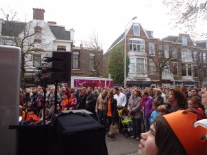 Expectant Crowd in The Hague Queen's Day 2013 at www.adventuresinexpatland.com